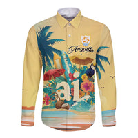 Anguilla AI Tropical Flowers Long Sleeve Button Shirt - Wonder Print Shop