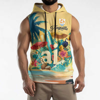 Anguilla AI Tropical Flowers Sleeveless Hoodie - Wonder Print Shop