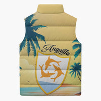 Anguilla AI Tropical Flowers Sleeveless Puffer Jacket - Wonder Print Shop
