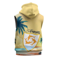 Anguilla AI Tropical Flowers Sleeveless Zip Hoodie - Wonder Print Shop