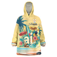 Anguilla AI Tropical Flowers Wearable Blanket Hoodie - Wonder Print Shop