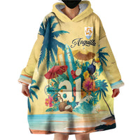 Anguilla AI Tropical Flowers Wearable Blanket Hoodie - Wonder Print Shop