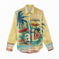 Anguilla AI Tropical Flowers Women Casual Shirt - Wonder Print Shop