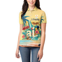 Anguilla AI Tropical Flowers Women Polo Shirt - Wonder Print Shop