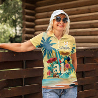 Anguilla AI Tropical Flowers Women Polo Shirt - Wonder Print Shop