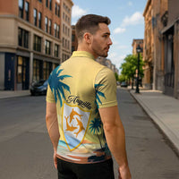 Anguilla AI Tropical Flowers Zipper Polo Shirt - Wonder Print Shop