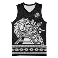 Mexican Aztec Pyramid Basketball Jersey Aztec Pattern - Wonder Print Shop