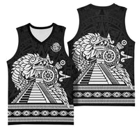Mexican Aztec Pyramid Basketball Jersey Aztec Pattern - Wonder Print Shop
