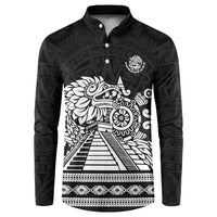 Mexican Aztec Pyramid Button Sweatshirt Aztec Pattern - Wonder Print Shop