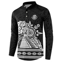 Mexican Aztec Pyramid Button Sweatshirt Aztec Pattern - Wonder Print Shop