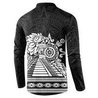 Mexican Aztec Pyramid Button Sweatshirt Aztec Pattern - Wonder Print Shop