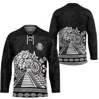 Mexican Aztec Pyramid Hockey Jersey Aztec Pattern - Wonder Print Shop