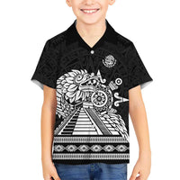 Mexican Aztec Pyramid Kid Hawaiian Shirt Aztec Pattern - Wonder Print Shop