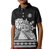 Mexican Aztec Pyramid Kid Polo Shirt Aztec Pattern - Wonder Print Shop