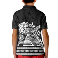 Mexican Aztec Pyramid Kid Polo Shirt Aztec Pattern - Wonder Print Shop
