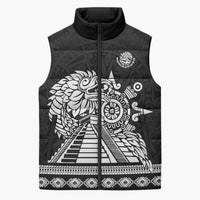 Mexican Aztec Pyramid Sleeveless Puffer Jacket Aztec Pattern - Wonder Print Shop