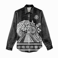 Mexican Aztec Pyramid Women Casual Shirt Aztec Pattern - Wonder Print Shop