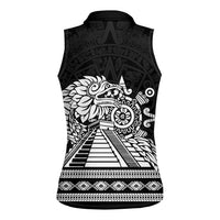 Mexican Aztec Pyramid Women Sleeveless Polo Shirt Aztec Pattern - Wonder Print Shop