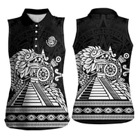 Mexican Aztec Pyramid Women Sleeveless Polo Shirt Aztec Pattern - Wonder Print Shop