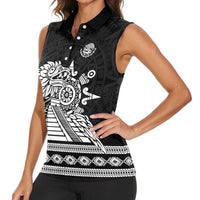 Mexican Aztec Pyramid Women Sleeveless Polo Shirt Aztec Pattern - Wonder Print Shop