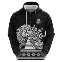 Mexican Aztec Pyramid Zip Hoodie Aztec Pattern - Wonder Print Shop