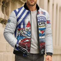 Personalized Cuba 2025 Independence Day Bomber Puffer Jacket The Beauty Of Classic Car - Wonder Print Shop