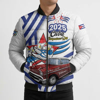 Personalized Cuba 2025 Independence Day Bomber Puffer Jacket The Beauty Of Classic Car - Wonder Print Shop