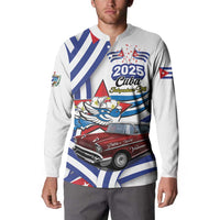 Personalized Cuba 2025 Independence Day Button Sweatshirt The Beauty Of Classic Car - Wonder Print Shop
