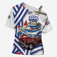 Personalized Cuba 2025 Independence Day Cross Shoulder Shirt The Beauty Of Classic Car - Wonder Print Shop