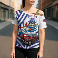 Personalized Cuba 2025 Independence Day Cross Shoulder Shirt The Beauty Of Classic Car - Wonder Print Shop