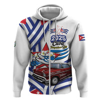 Personalized Cuba 2025 Independence Day Hoodie The Beauty Of Classic Car - Wonder Print Shop