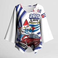 Personalized Cuba 2025 Independence Day Kimono Sleeve Blouse The Beauty Of Classic Car - Wonder Print Shop