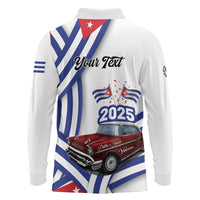 Personalized Cuba 2025 Independence Day Long Sleeve Polo Shirt The Beauty Of Classic Car - Wonder Print Shop