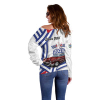 Personalized Cuba 2025 Independence Day Off Shoulder Sweater The Beauty Of Classic Car - Wonder Print Shop