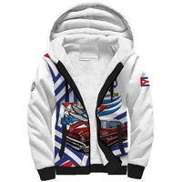 Personalized Cuba 2025 Independence Day Sherpa Hoodie The Beauty Of Classic Car - Wonder Print Shop
