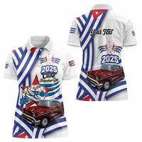 Personalized Cuba 2025 Independence Day Women Polo Shirt The Beauty Of Classic Car - Wonder Print Shop