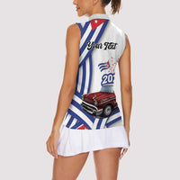 Personalized Cuba 2025 Independence Day Women Sleeveless Polo Shirt The Beauty Of Classic Car - Wonder Print Shop