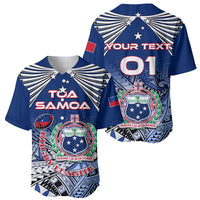 Custom Samoa Rugby Baseball Jersey Toa Samoa Myriad Patterns - Wonder Print Shop