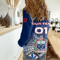 Custom Samoa Rugby Women Casual Shirt Toa Samoa Myriad Patterns - Wonder Print Shop