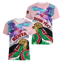 Personalised Kenya Independence Day Women V Neck T Shirt The Lilac Breasted Roller Unique Version - Wonder Print Shop