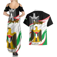 Personalised Palestine Independence Day Couples Matching Summer Maxi Dress and Hawaiian Shirt Palestinian Coat Of Arms Special Version - Wonder Print Shop