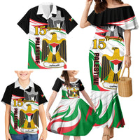 Personalised Palestine Independence Day Family Matching Mermaid Dress and Hawaiian Shirt Palestinian Coat Of Arms Special Version - Wonder Print Shop