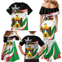 Personalised Palestine Independence Day Family Matching Mermaid Dress and Hawaiian Shirt Palestinian Coat Of Arms Special Version - Wonder Print Shop