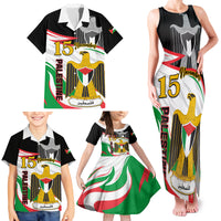 Personalised Palestine Independence Day Family Matching Tank Maxi Dress and Hawaiian Shirt Palestinian Coat Of Arms Special Version - Wonder Print Shop