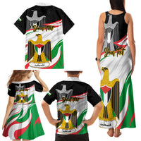 Personalised Palestine Independence Day Family Matching Tank Maxi Dress and Hawaiian Shirt Palestinian Coat Of Arms Special Version - Wonder Print Shop