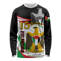 Personalised Palestine Independence Day Long Sleeve Shirt Palestinian Coat Of Arms Special Version - Wonder Print Shop