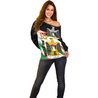 Personalised Palestine Independence Day Off Shoulder Sweater Palestinian Coat Of Arms Special Version - Wonder Print Shop