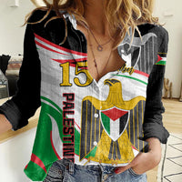 Personalised Palestine Independence Day Women Casual Shirt Palestinian Coat Of Arms Special Version - Wonder Print Shop