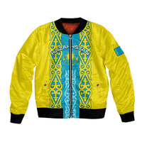 Personalised Kazakhstan Independence Day Bomber Jacket Kazakhstanian Coat Of Arms Special Version - Wonder Print Shop