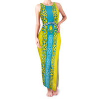 Personalised Kazakhstan Independence Day Family Matching Tank Maxi Dress and Hawaiian Shirt Kazakhstanian Coat Of Arms Special Version - Wonder Print Shop